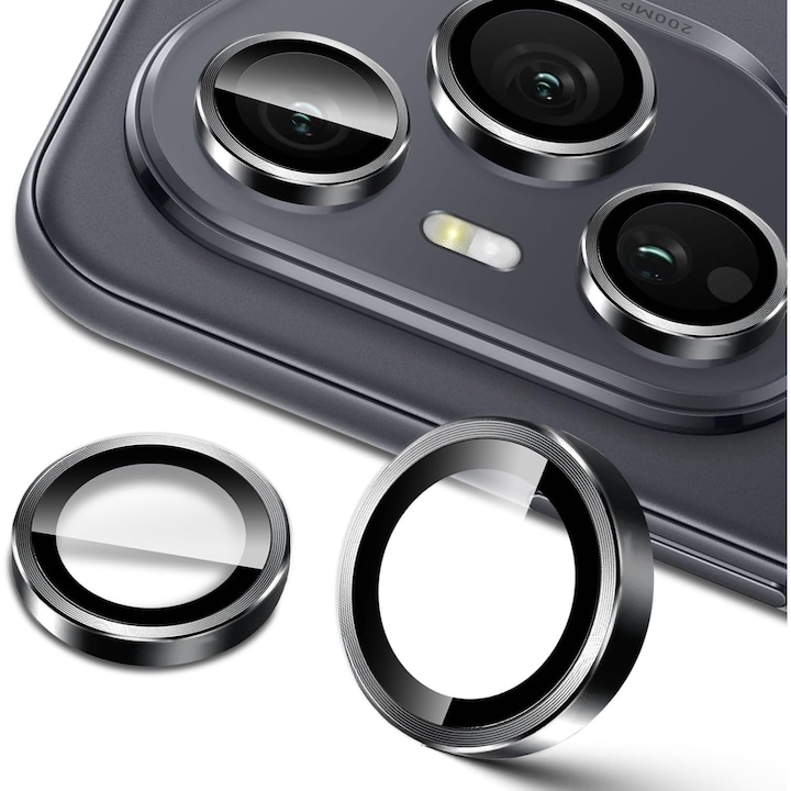 Pentru Honor 400 Pro Protector de lentile camerei din sticla temperata, film de lentile individuale 9H Hardness HD, inel de metal + sticla de protectie, protectie impotriva zgarieturilor - 1 bucata