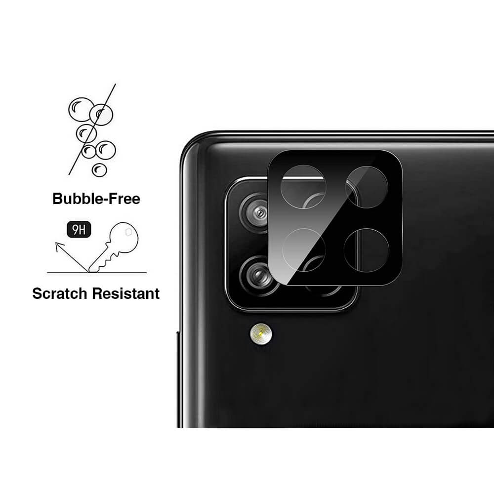 Folie protectie camera, Sticla, pentru Samsung A12, rezistent la socuri, Negru