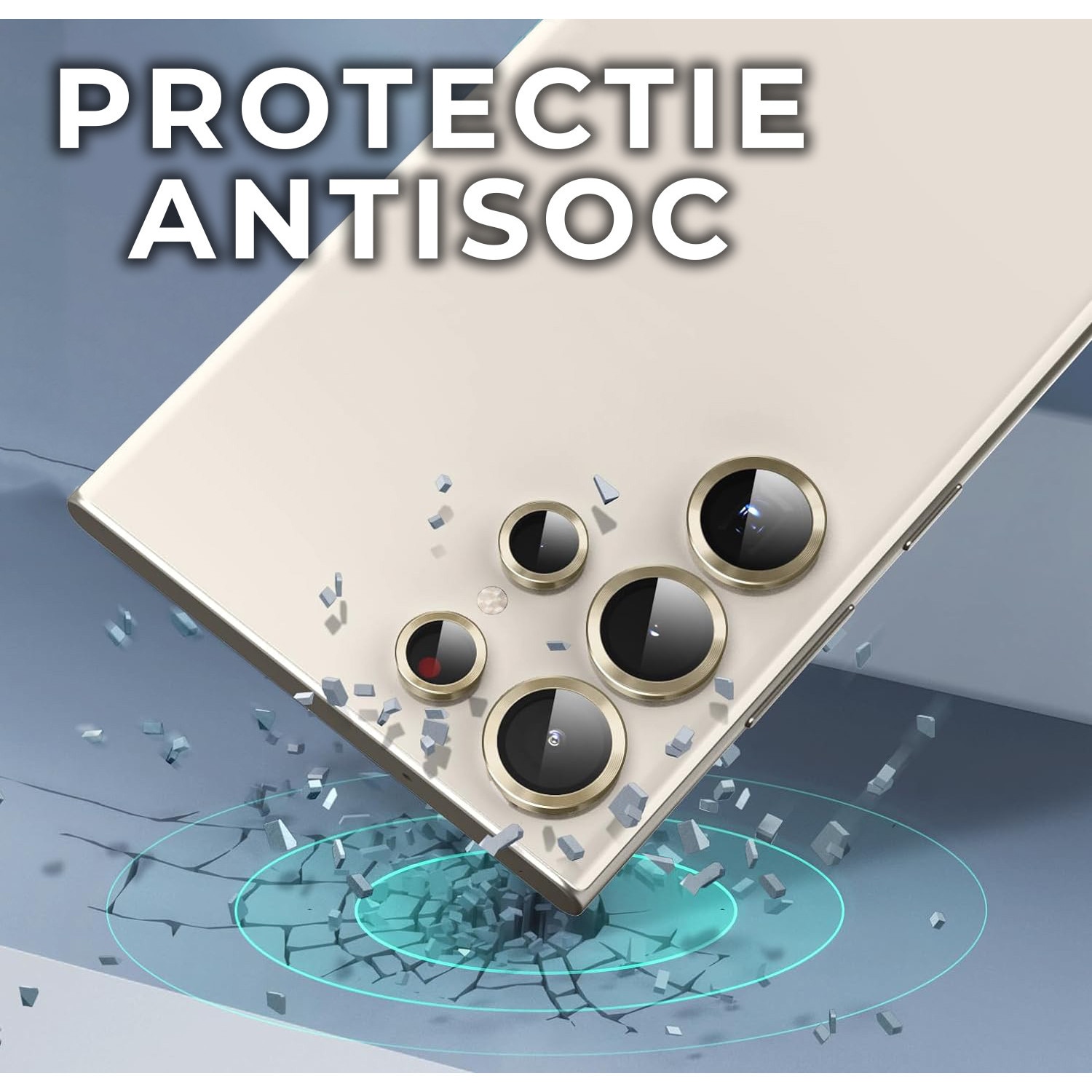 Folie Camera Daden din sticla pentru Samsung S24 Ultra, Full Cover, Protectie Profesionala, Ultra Rezistenta, Calitate Premium, Gold/Auriu