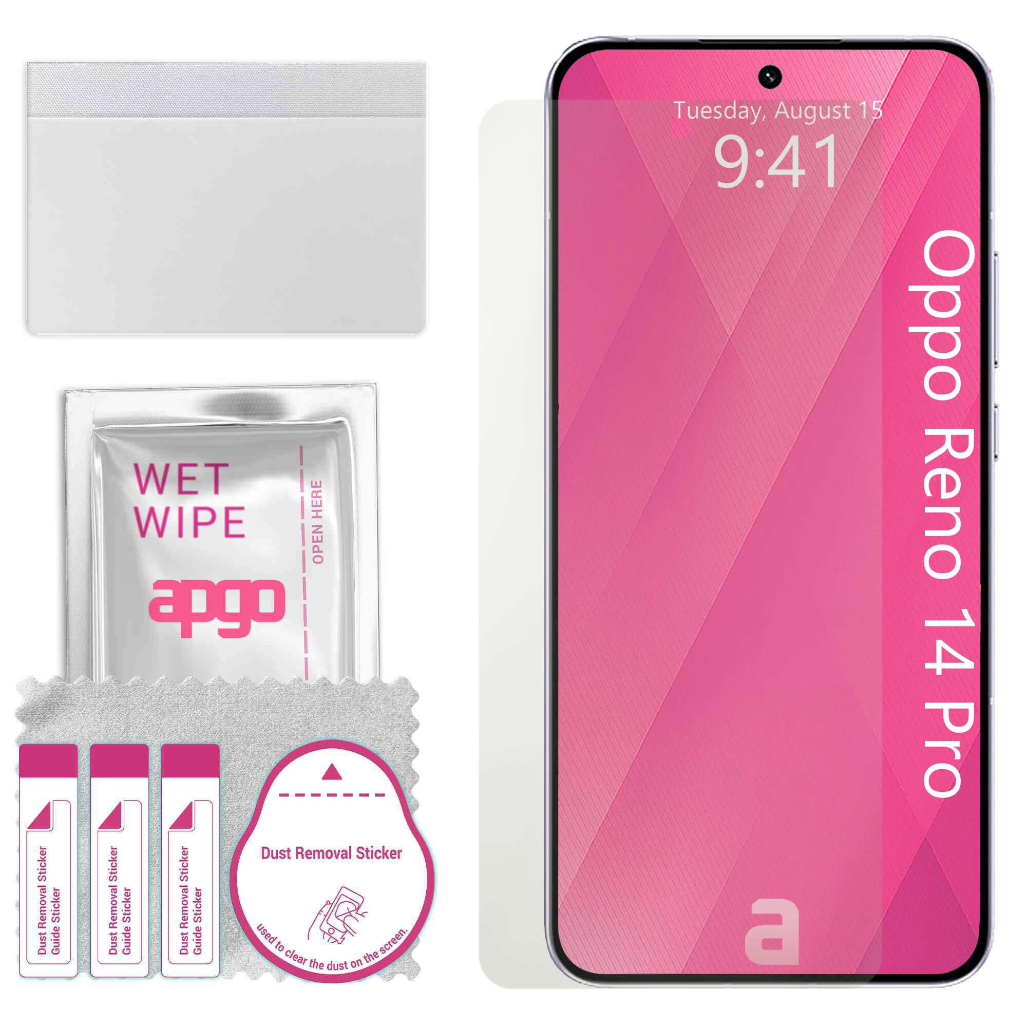 Folie de protectie MAT MATTE apgo pentru Oppo Reno 14 Pro – autoadeziva, afisare completa, hidrogel, anti-zgarieturi, full glue, 5D