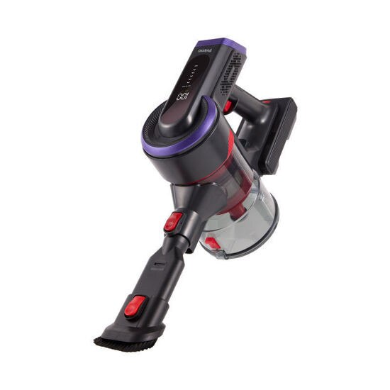 Aspirator vertical fara fir Primo PRVC-40483, BLDC motor 400W, 25.9V, capaciate rezervor 1.2 l, tub telescopic, timp maxim de functionare 55 min, violet-negru