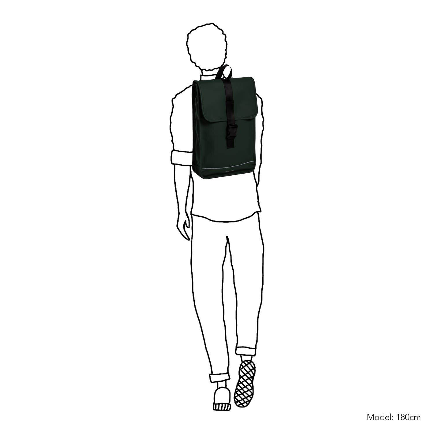 Rucsac unisex impermeabil, pentru laptop de 12 inch, Daniel Ray, seria Fullerton, Verde inchis