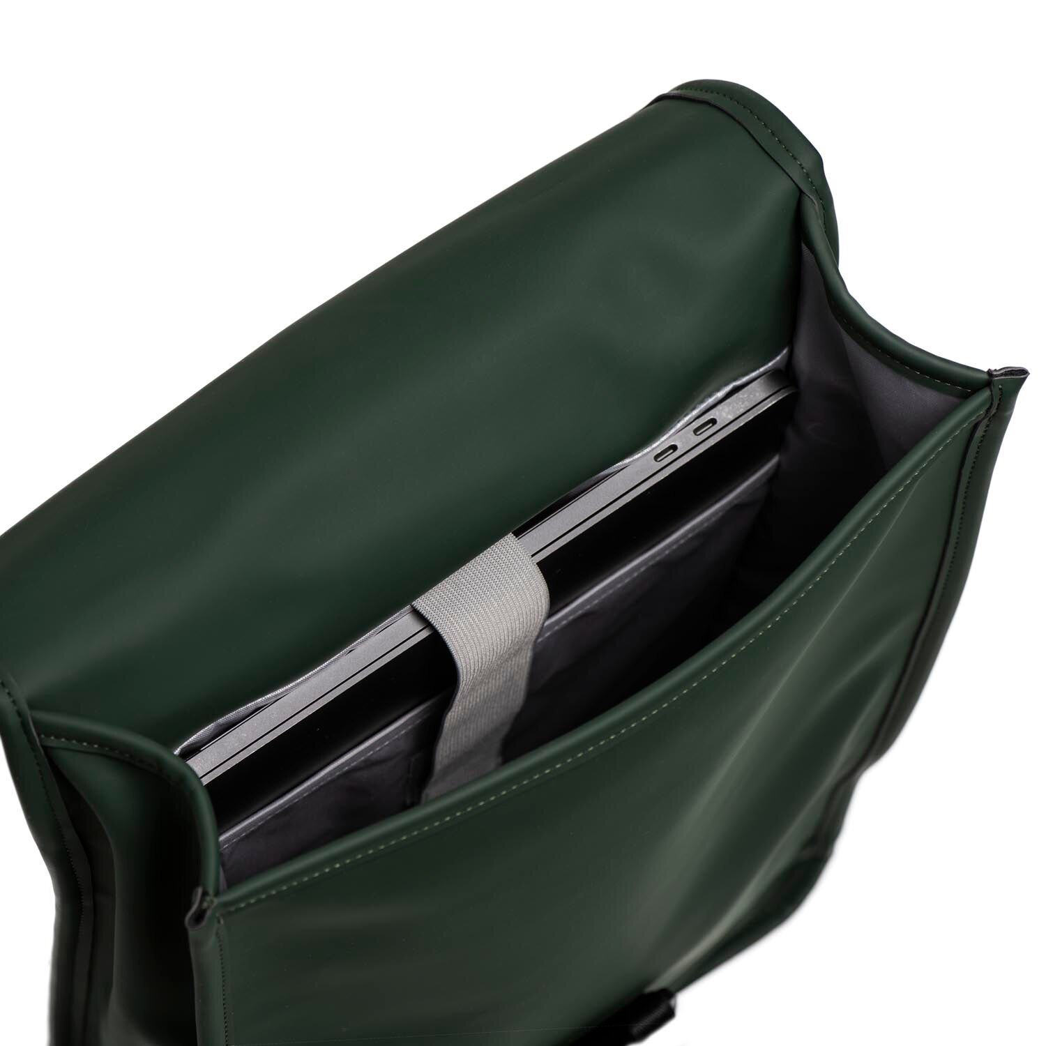 Rucsac unisex impermeabil, pentru laptop de 12 inch, Daniel Ray, seria Fullerton, Verde inchis