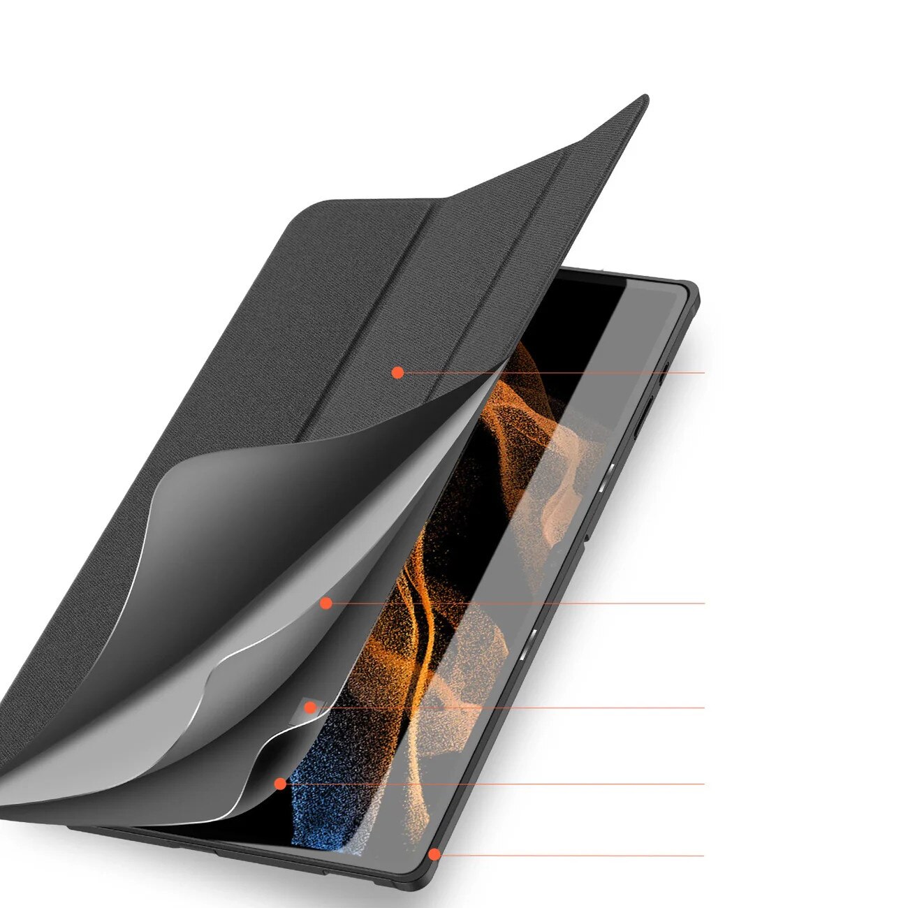 Husa DuxDucis Domo compatibila cu Samsung Galaxy Tab S8 Ultra / S9 Ultra 14.6 inch Black