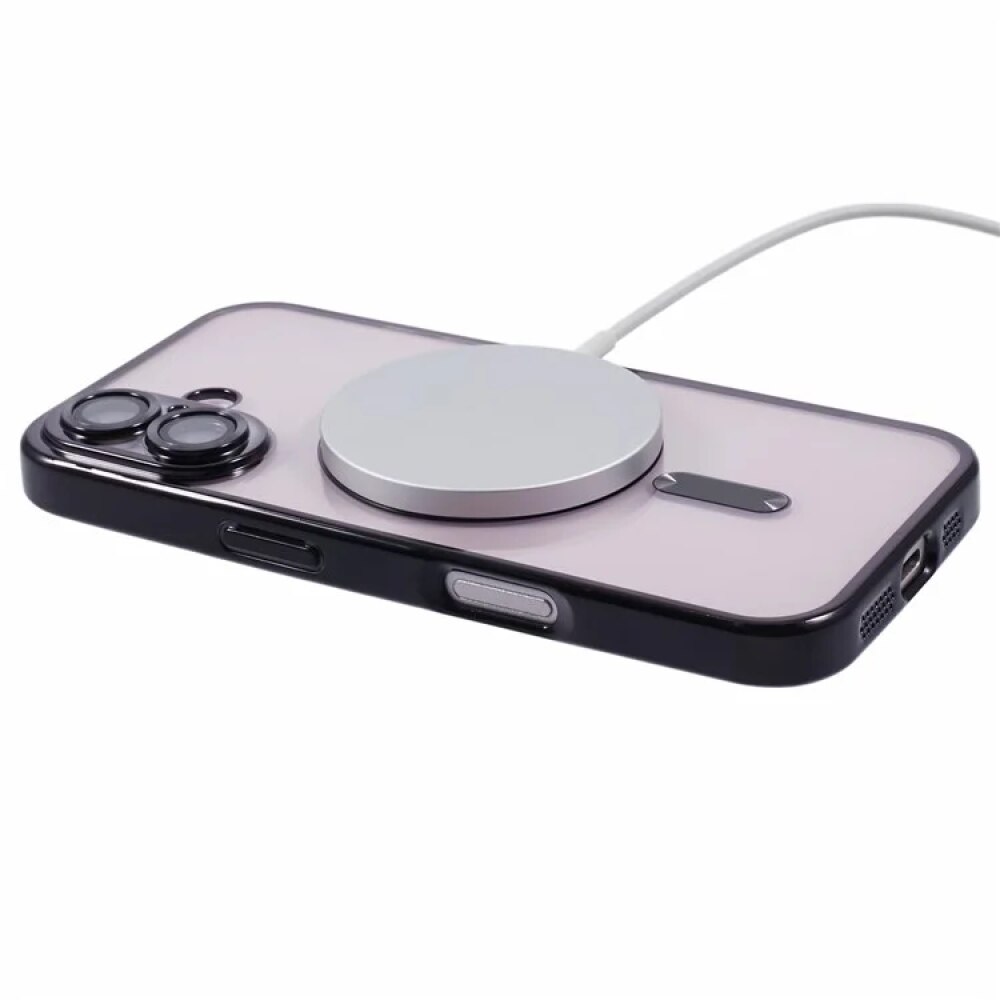 Husa compatibila cu Samsung Galaxy A07, protectie pentru camera, Tehnologie MagSafe, rezistenta la socuri, contur Negru