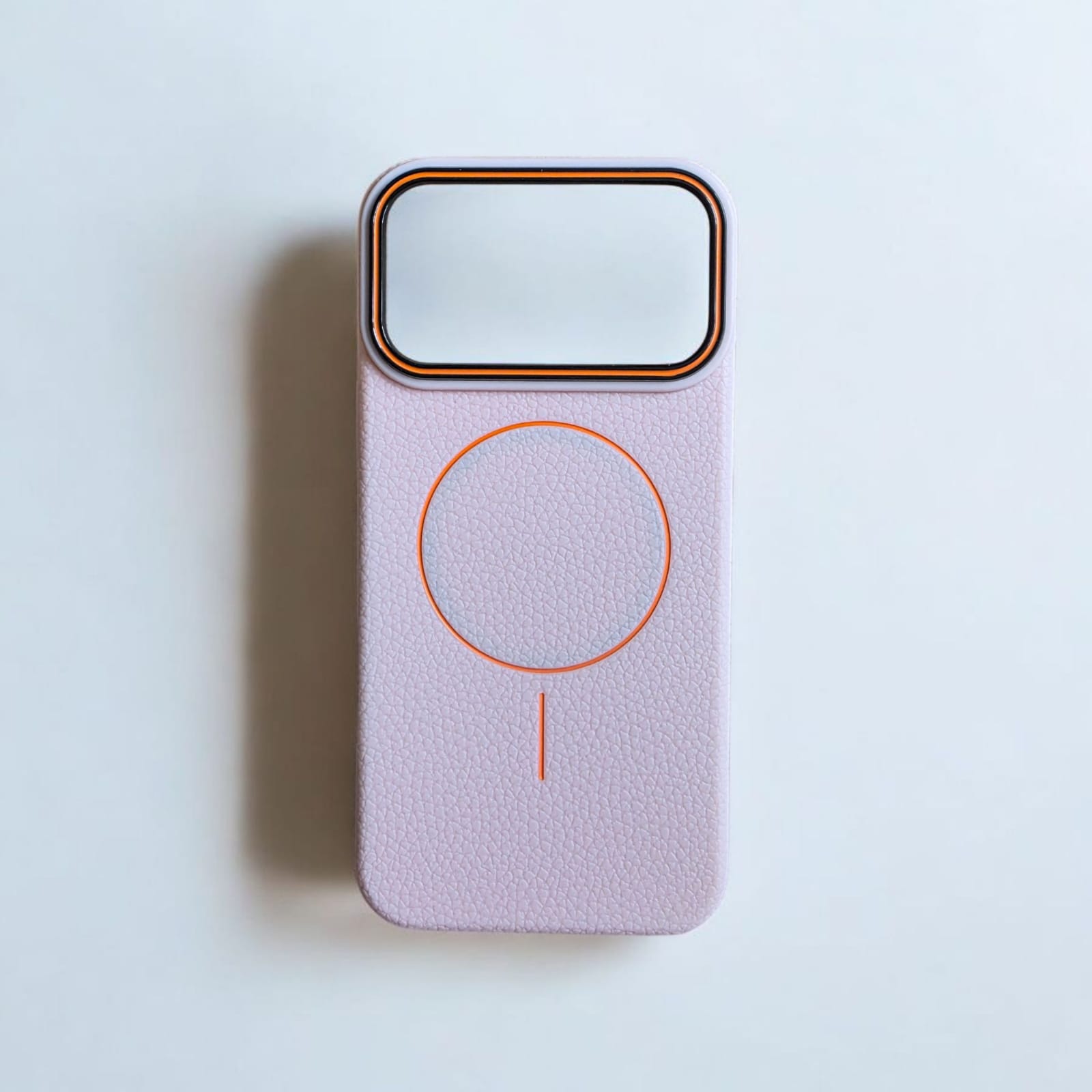 Husă Magnetică pentru iPhone 17 Pro Max, Case, TPU Textură Piele, Roz, Margini Ridicate