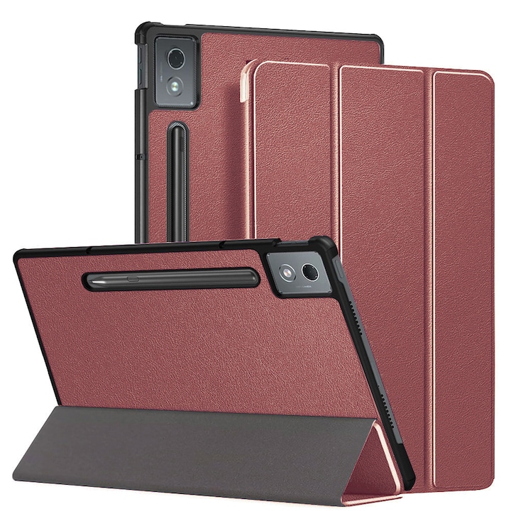 Husa pentru Lenovo Idea Tab Pro 12.7 (2025) tip stand functie sleep/wake-up si inchidere magnetica, protectie 360 - rosu
