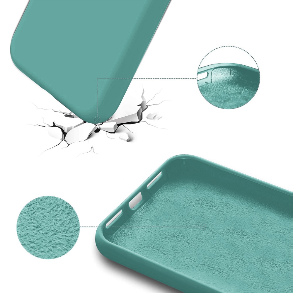 Husa CASEY STUDIOS™ pentru Apple iPhone 13 Pro Max, Soft Silicone Premium, Microfibra in Interior, Turqoise, de Protectie, Ultra Slim, pentru Incarcare Wireless, Margini Ridicate pentru Protectia Ecranului si a Camerelor