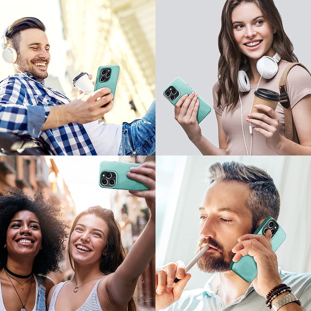 Husa CASEY STUDIOS™ pentru Apple iPhone 13 Pro Max, Soft Silicone Premium, Microfibra in Interior, Turqoise, de Protectie, Ultra Slim, pentru Incarcare Wireless, Margini Ridicate pentru Protectia Ecranului si a Camerelor