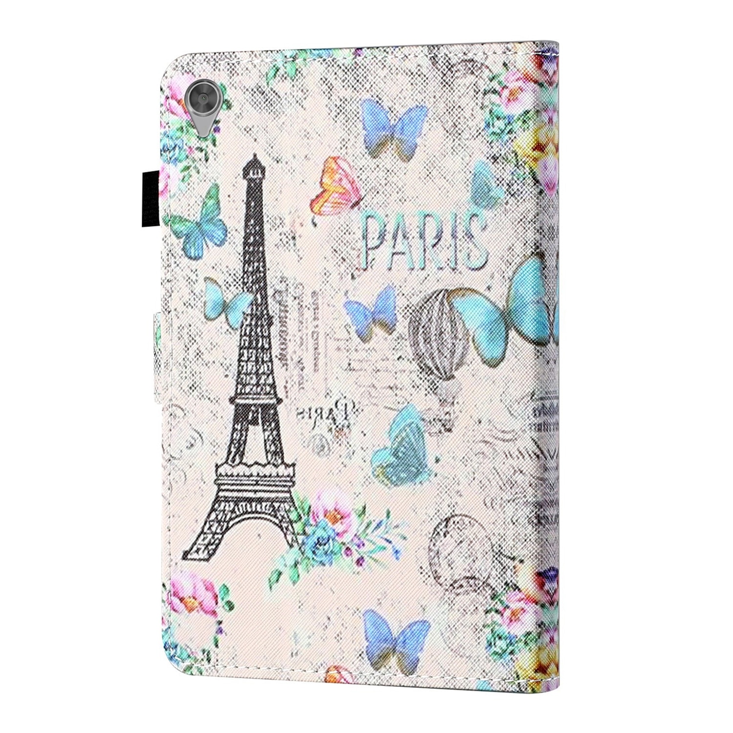 Husa tableta pentru Lenovo Tab M10 HD 2nd Gen TB-X306X, piele PU + TPU, tip carte cu suport si sloturi pentru carduri si pen, culoare cu desen colorat, protectie anti-alunecare, sleep/wake-up
