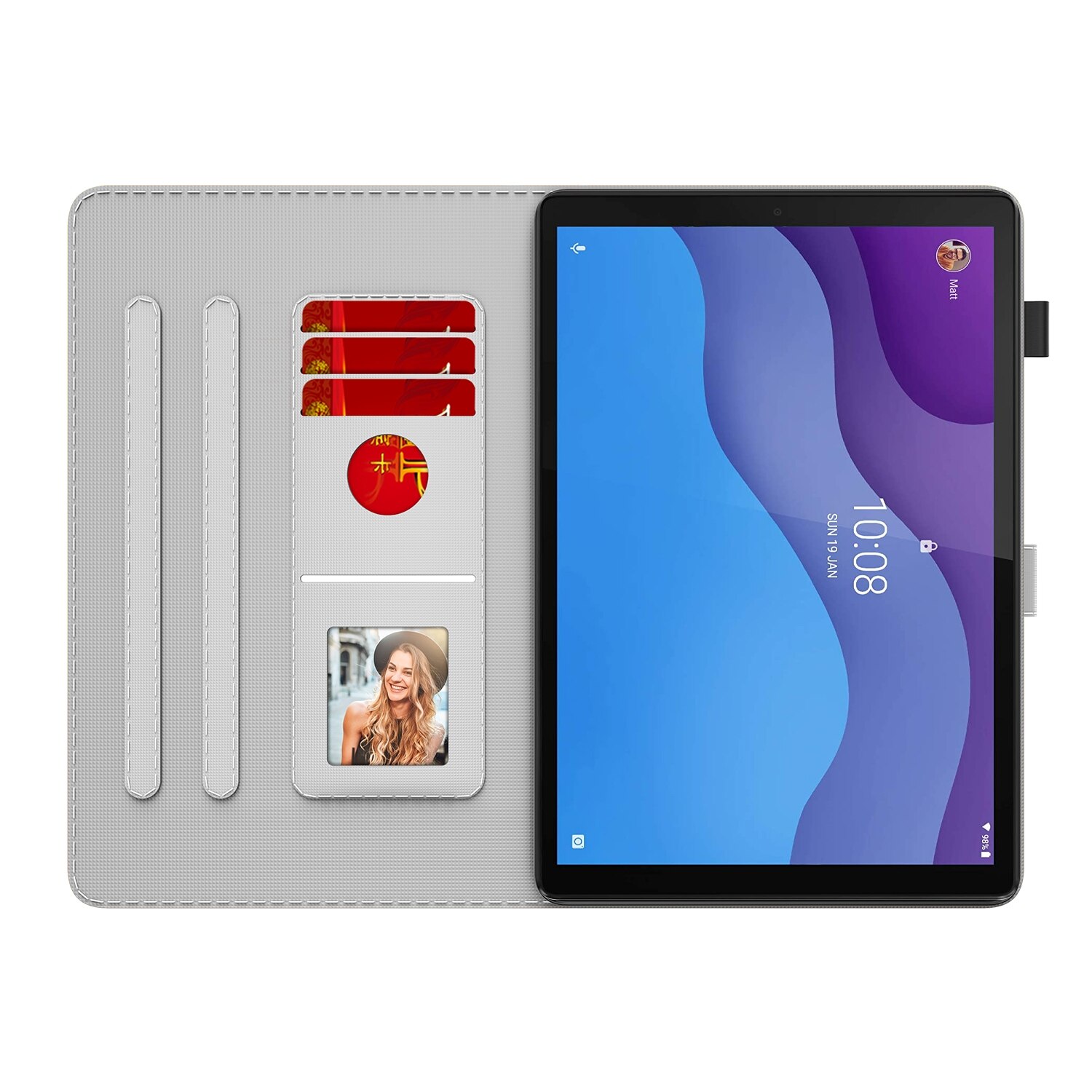 Husa tableta pentru Lenovo Tab M10 HD Gen 2 TB-X306X, TB-X306F 10.1, model Voltage, material piele PU, design. acuarela, inchidere magnetica, suport, violet