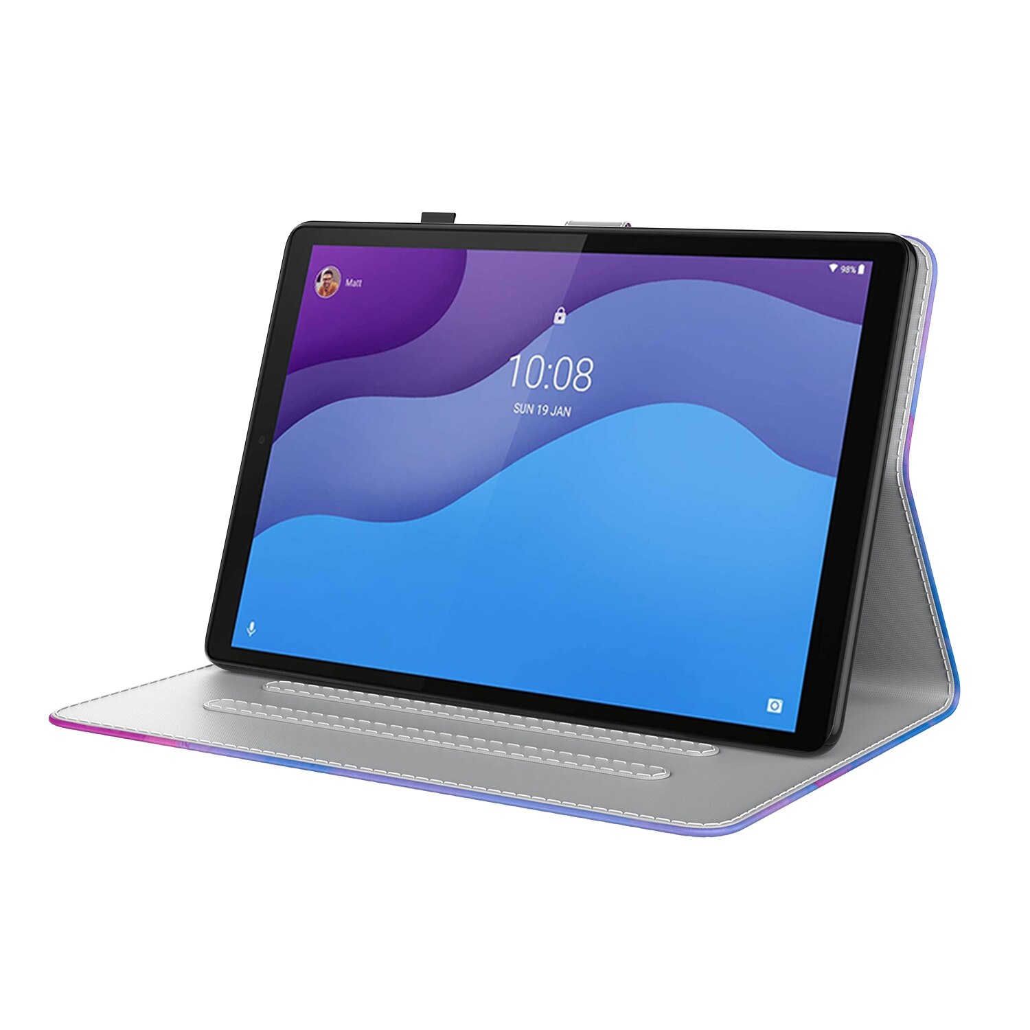 Husa tableta pentru Lenovo Tab M10 HD Gen 2 TB-X306X, TB-X306F 10.1, model Voltage, material piele PU, design. acuarela, inchidere magnetica, suport, violet