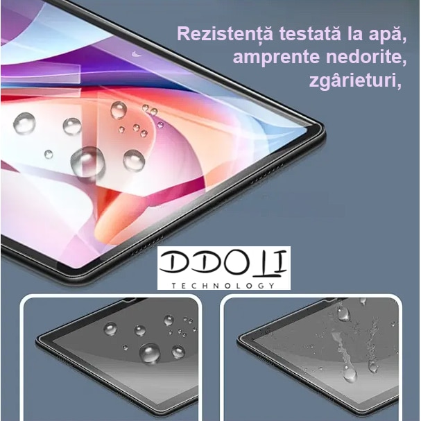 Folie protectie sticla DDOLI® pentru tableta Lenovo P12, 12.7 inch cu extraprotectie transport