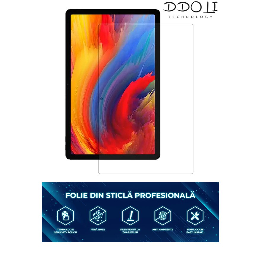 Folie protectie sticla DDOLI® pentru tableta Lenovo P12, 12.7 inch cu extraprotectie transport