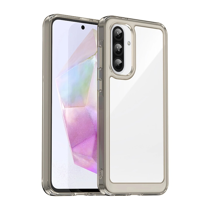 Carcasa Outer Space compatibila cu Samsung Galaxy A56 5G Negru transparent