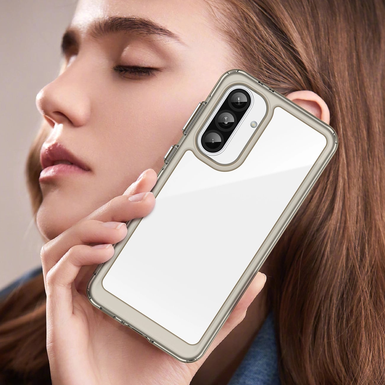 Carcasa Outer Space compatibila cu Samsung Galaxy A56 5G Negru transparent