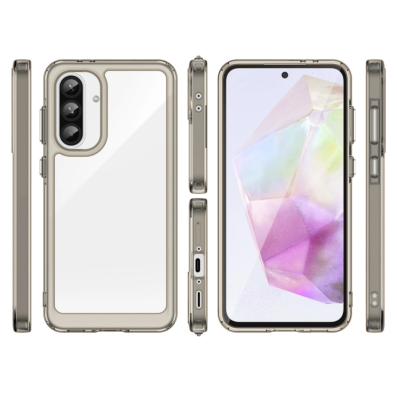 Carcasa Outer Space compatibila cu Samsung Galaxy A56 5G Negru transparent