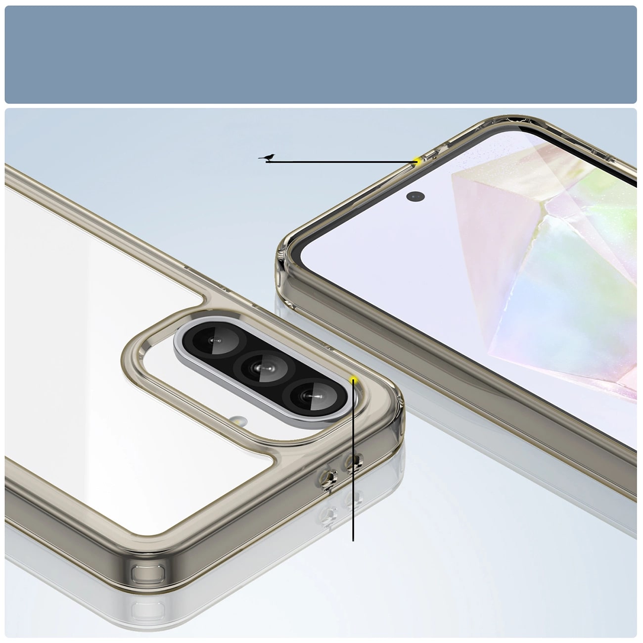 Carcasa Outer Space compatibila cu Samsung Galaxy A56 5G Negru transparent