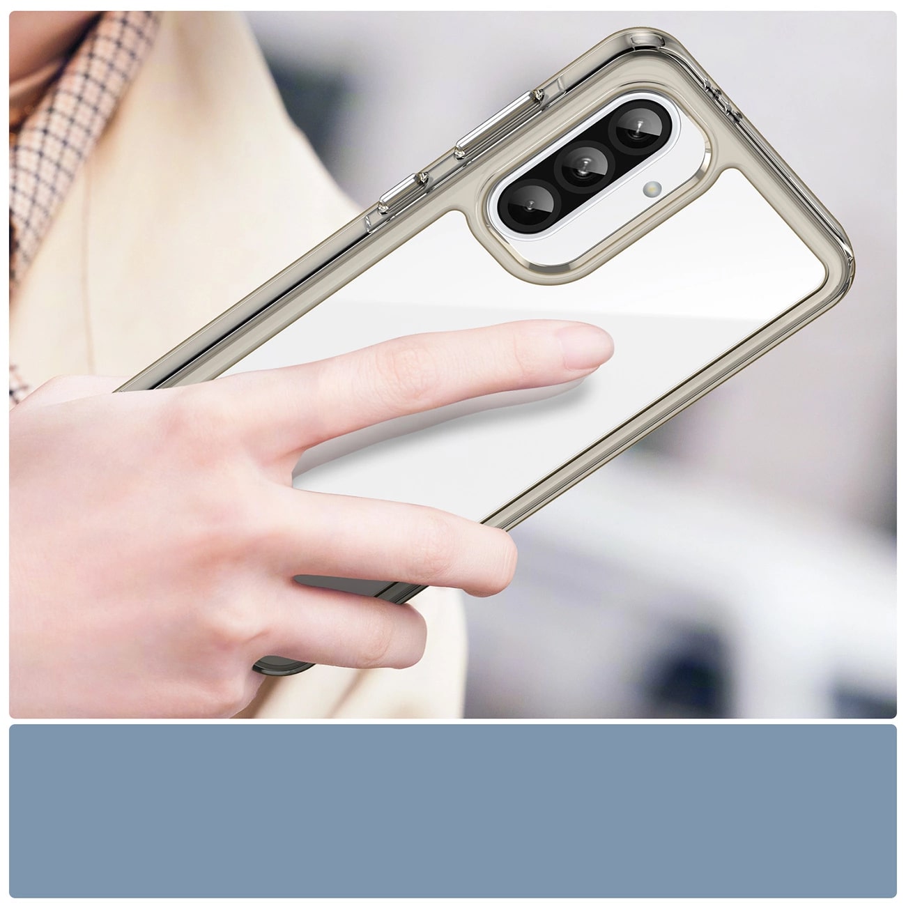 Carcasa Outer Space compatibila cu Samsung Galaxy A56 5G Negru transparent