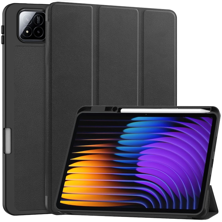 Husa tableta Bizon Case Tab Lizard pentru Xiaomi Pad 7 / 7 Pro, negru