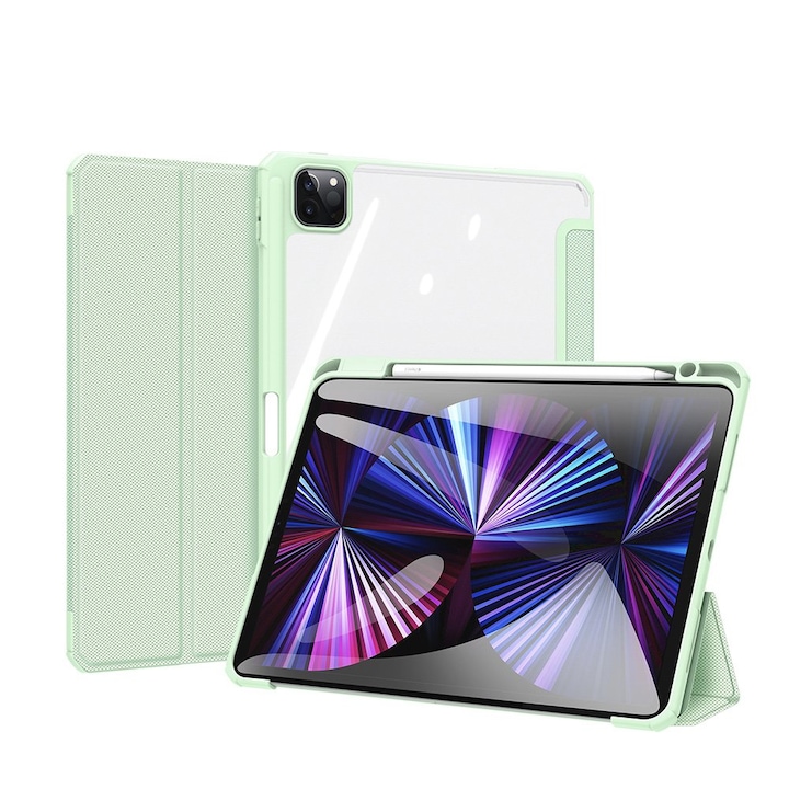 Gusa inteligenta pentru iPad Pro 11" 2021, DuxDucis, Piele ecologica, Verde dechis