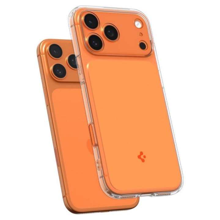 Husa Spigen Pentru iPhone 17 Pro Max, Hybrid T MagSafe, Protectie La Camere si Colturi, Functie MagSafe, Glossy Orange - 6063
