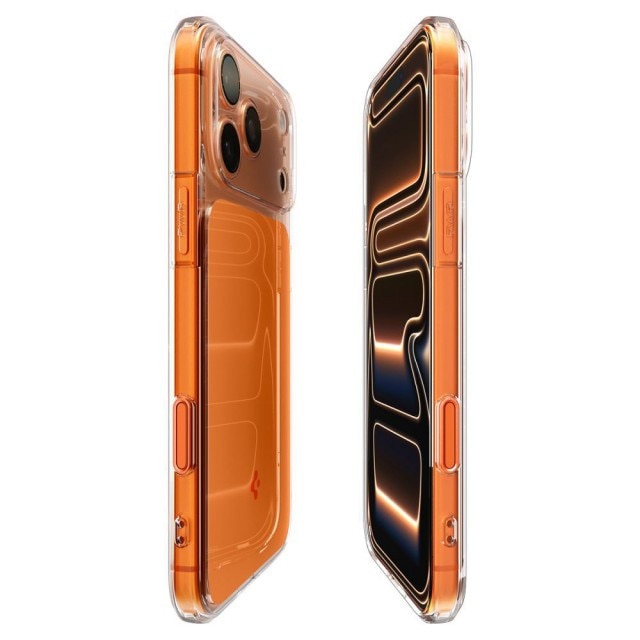 Husa Spigen Pentru iPhone 17 Pro Max, Hybrid T MagSafe, Protectie La Camere si Colturi, Functie MagSafe, Glossy Orange - 6063