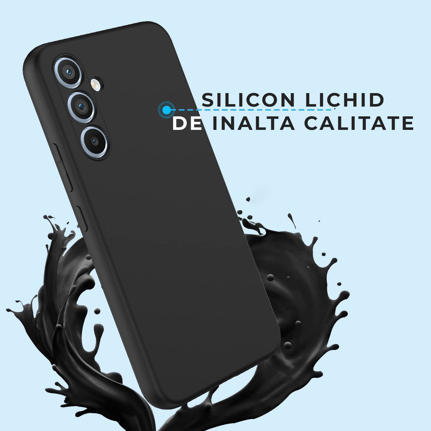 Husa Premium Silicon Soft pentru Samsung A54 5G, Ultra Slim, Protectie sporita, Interior de microfibra, Negru