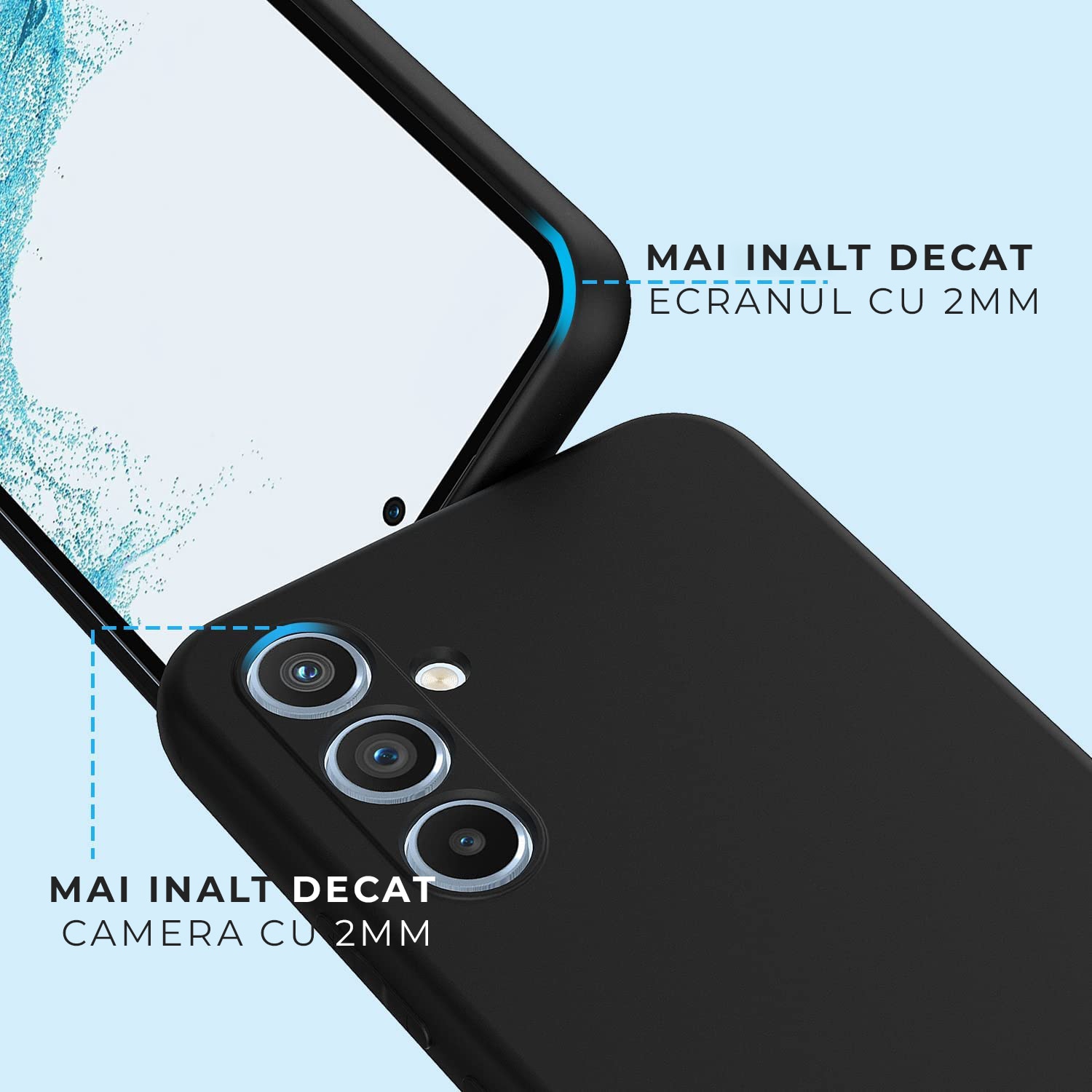 Husa Premium Silicon Soft pentru Samsung A54 5G, Ultra Slim, Protectie sporita, Interior de microfibra, Negru