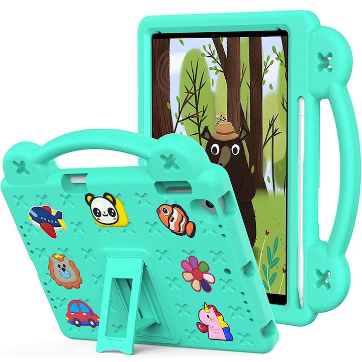 Husa pentru copii pentru iPad 9.7 2017 / 2018, iPad Pro 9.7 2016, cu suport, XGSM, Verde