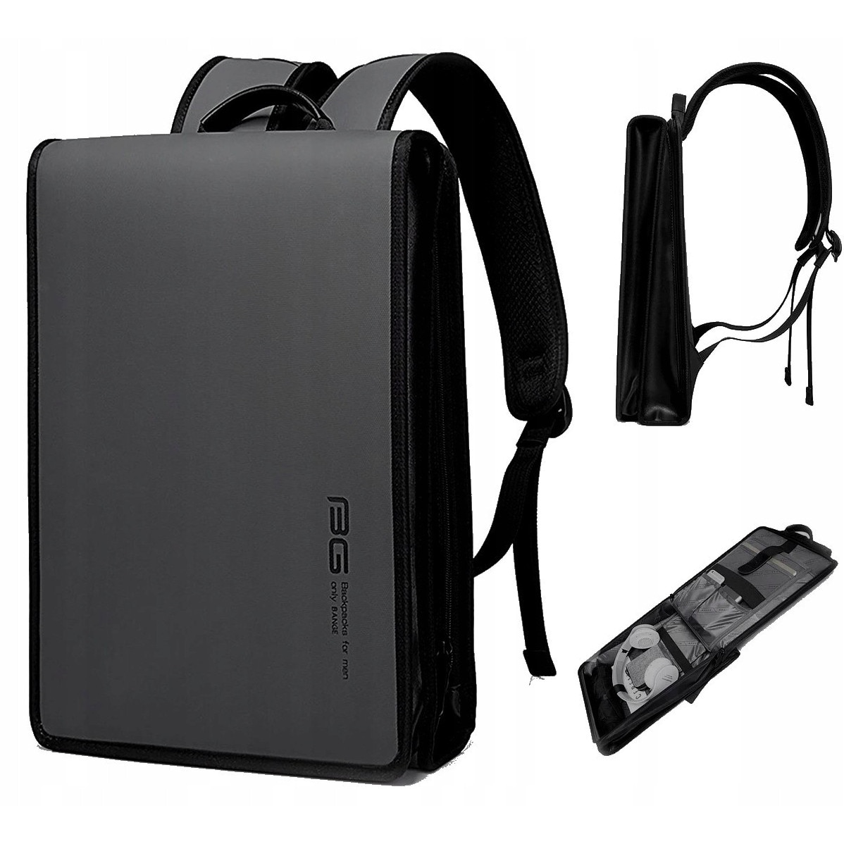 Rucsac laptop 15'' K&M, design slim, impermeabil, grafit, 40x30x10cm