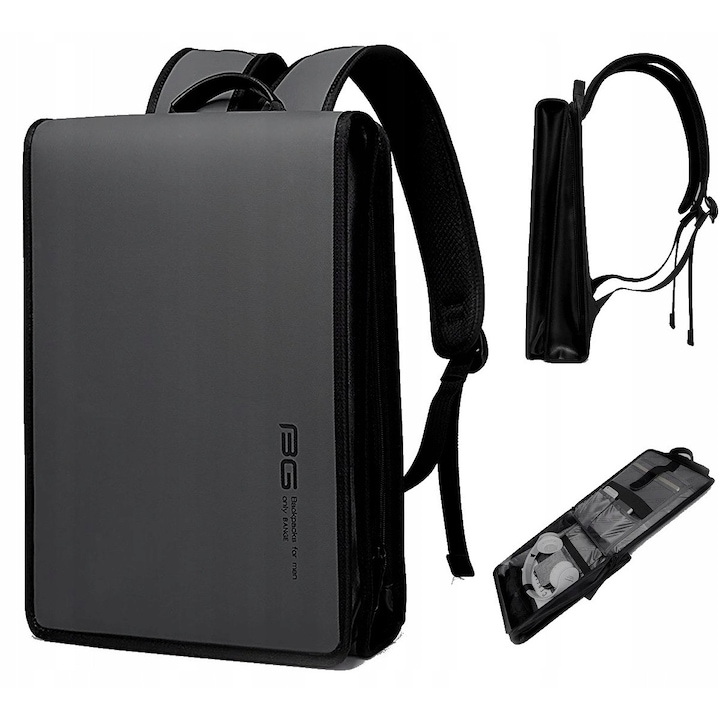 Rucsac laptop 15'' K&M, design slim, impermeabil, grafit, 40x30x10cm