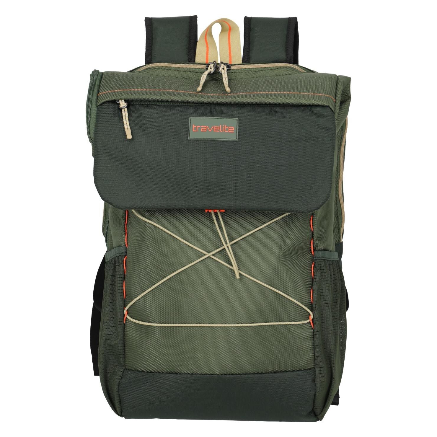 Rucsac Travelite Color Craze, verde măsliniu, 15.6 inch, bretele captusite, buzunar ascuns