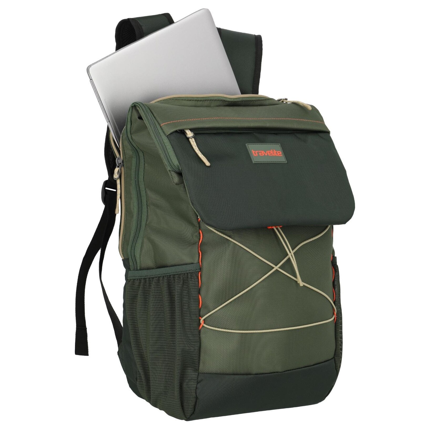 Rucsac Travelite Color Craze, verde măsliniu, 15.6 inch, bretele captusite, buzunar ascuns
