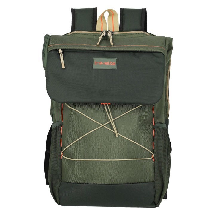 Rucsac Travelite Color Craze, verde măsliniu, 15.6 inch, bretele captusite, buzunar ascuns