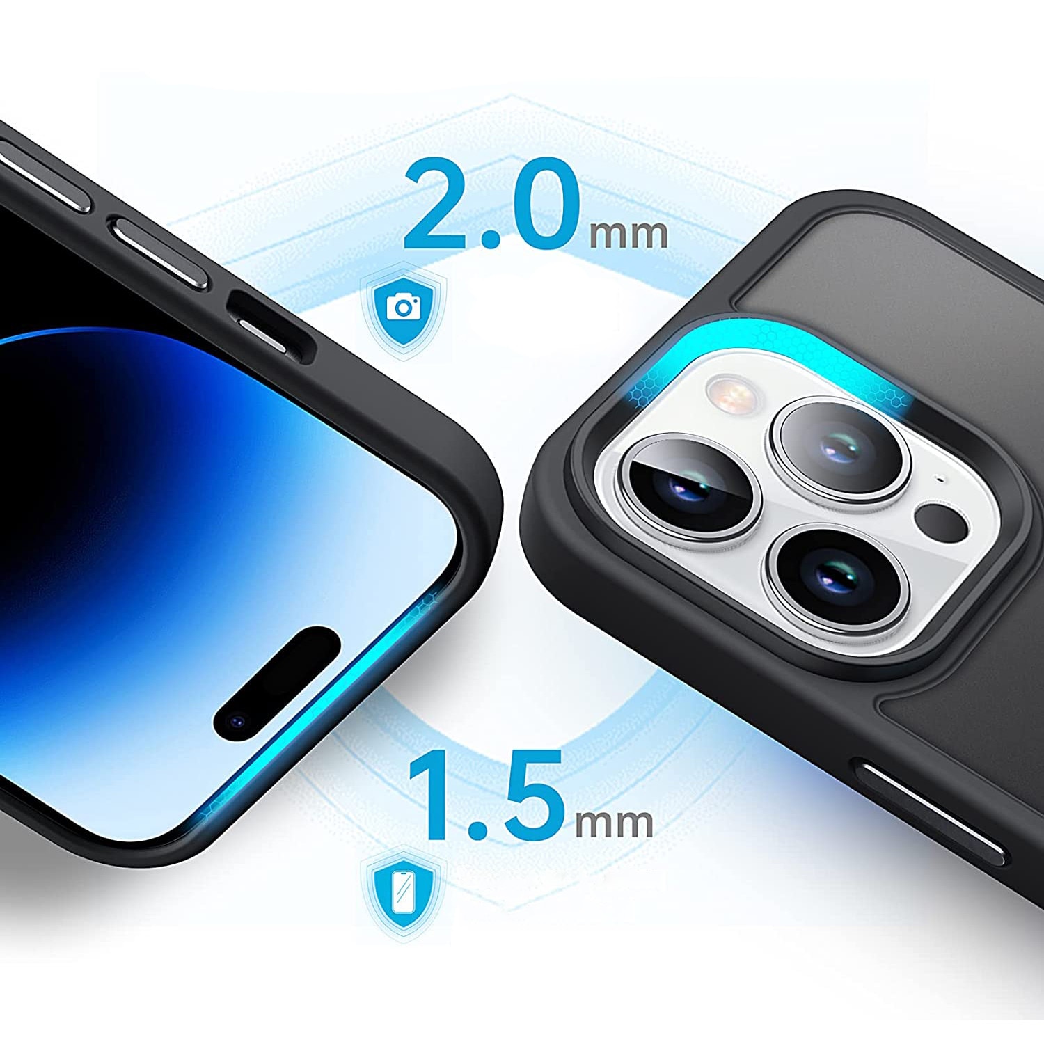 Husa pentru IPhone 14 PRO MAX, MobileSmart MagSafe, Hybrid ultra slim, carcasa spate Antisoc, hardcase, Negru