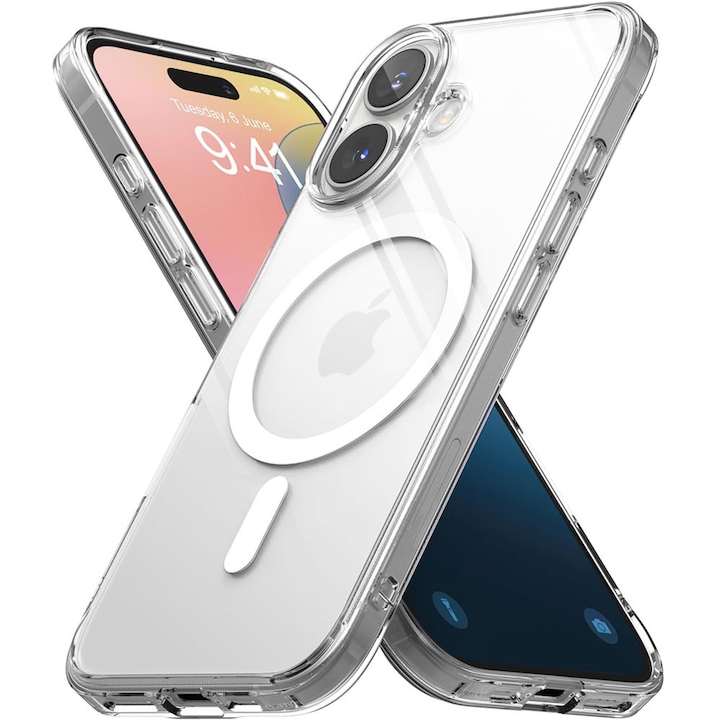 Husa de protectie, GUUIXUAN, MagSafe, Compatibil cu iPhone 16, Premium Quality, Transparent