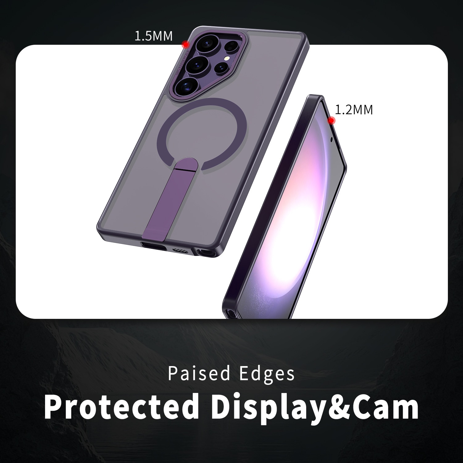 Husa de protectie pentru Samsung Galaxy S24 Ultra Compatibila cu MagSafe, Kickstand Metalic, TPU + Acril, Purple – Protectie Premium si Design Elegant