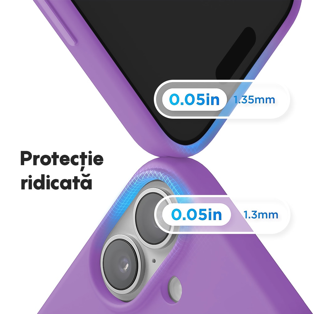 Husa CASEY STUDIOS™ pentru Apple iPhone 17, Soft Silicone Premium, Microfibra in Interior, de Protectie, Ultra Slim, pentru Incarcare Wireless, Margini Ridicate pentru Protectia Ecranului si a Camerelor, Mov deschis