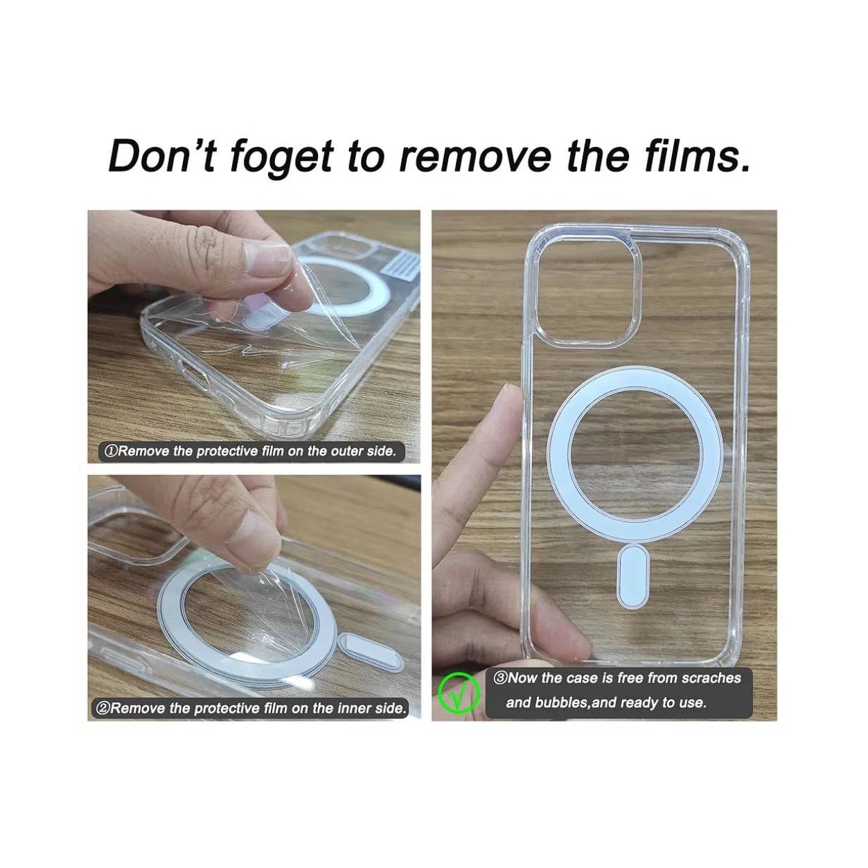 Husa pentru iPhone 14, cu incarcare MagSafe, transparenta