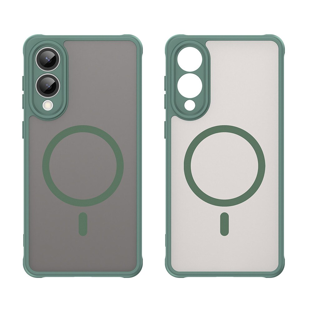 Husa Matte MagSafe pentru Samsung Galaxy S25 Edge, protectie completa, contur verde