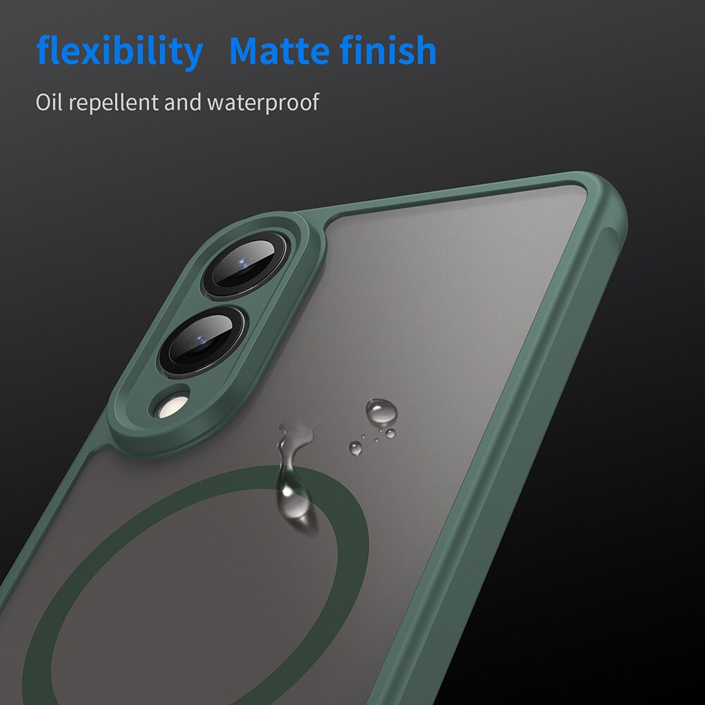 Husa Matte MagSafe pentru Samsung Galaxy S25 Edge, protectie completa, contur verde