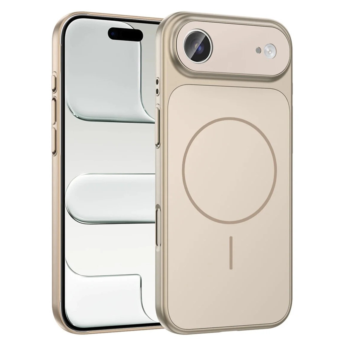 Husa pentru iPhone 17 Air, GlassLook, compatibil cu MagSafe, Premium, Ultra Subtire, Auriu