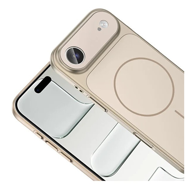 Husa pentru iPhone 17 Air, GlassLook, compatibil cu MagSafe, Premium, Ultra Subtire, Auriu