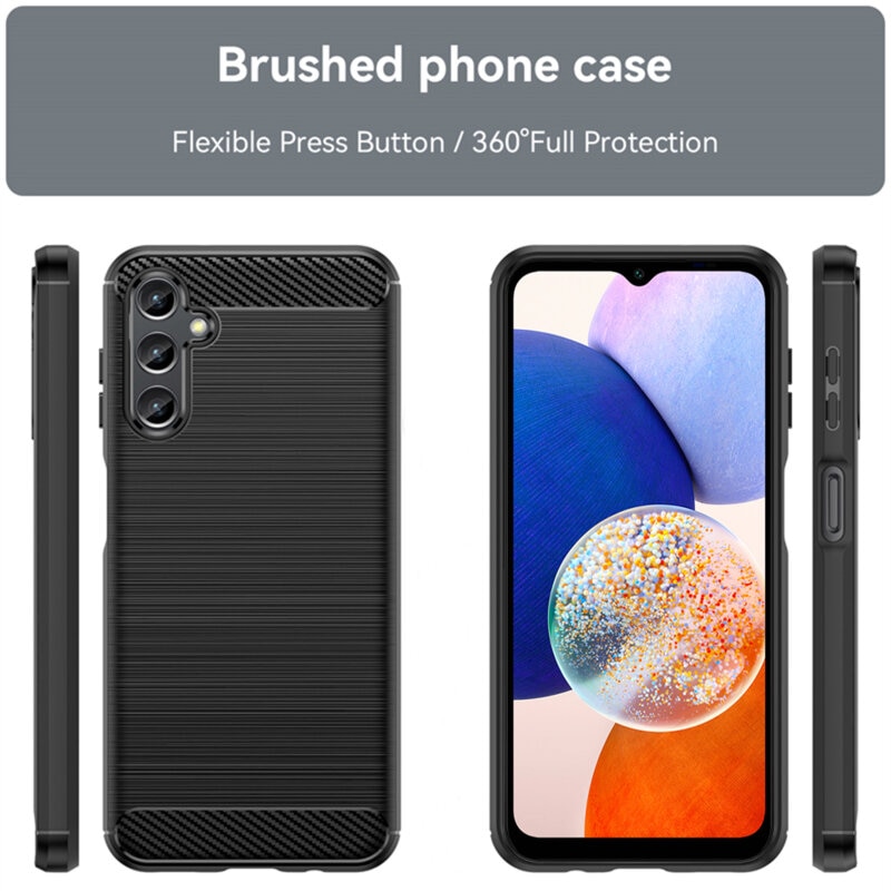 Husa protectie Mat-Tech compatibila cu Samsung Galaxy S23 FE Textura Carbon, Finisaj Mat, Anti-Shock, Anti-Fingerprint, Rezistenta la impact, Negru