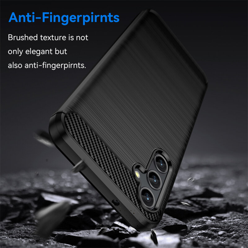 Husa protectie Mat-Tech compatibila cu Samsung Galaxy S23 FE Textura Carbon, Finisaj Mat, Anti-Shock, Anti-Fingerprint, Rezistenta la impact, Negru
