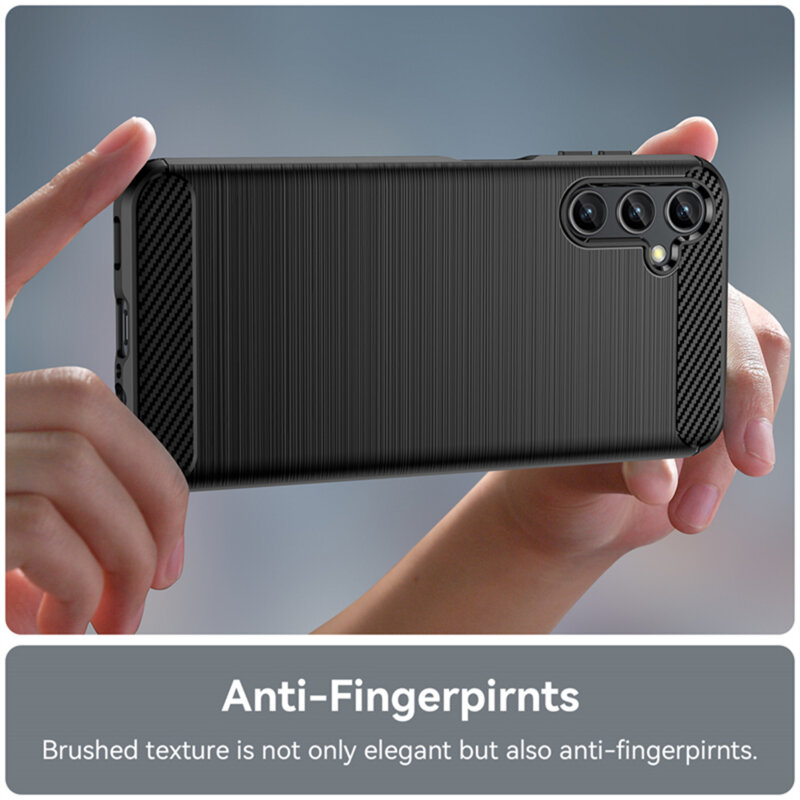 Husa protectie Mat-Tech compatibila cu Samsung Galaxy S23 FE Textura Carbon, Finisaj Mat, Anti-Shock, Anti-Fingerprint, Rezistenta la impact, Negru