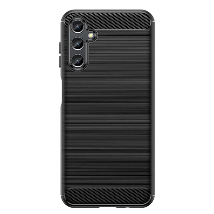 Husa protectie Mat-Tech compatibila cu Samsung Galaxy S23 FE Textura Carbon, Finisaj Mat, Anti-Shock, Anti-Fingerprint, Rezistenta la impact, Negru