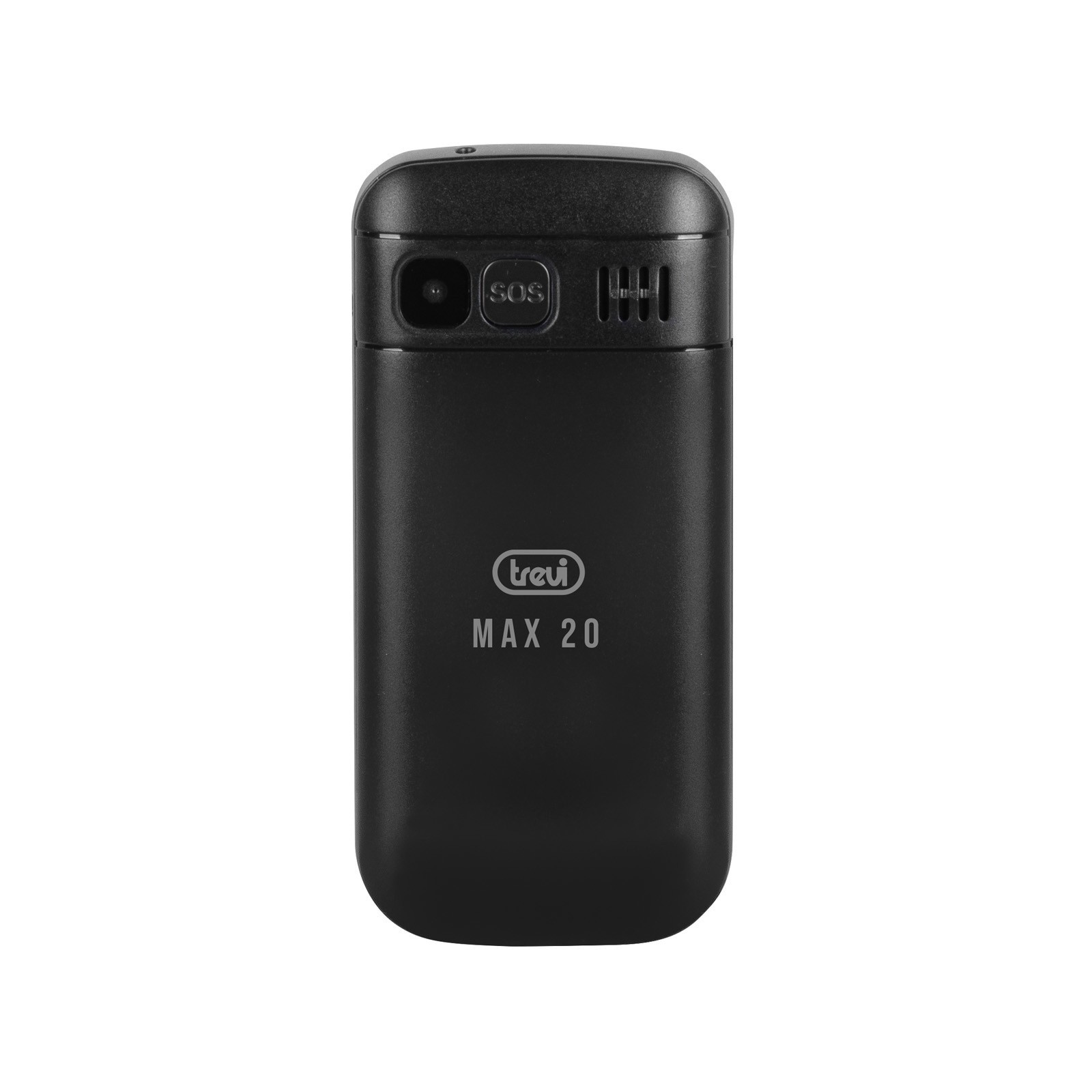 Telefon seniori butoane mari iluminate camera foto, difuzor, lanterna, agenda 150, 5 numere cu functie SOS, bluetooth, iesire casti, ceas, alarma Trevi MAX2000 negru