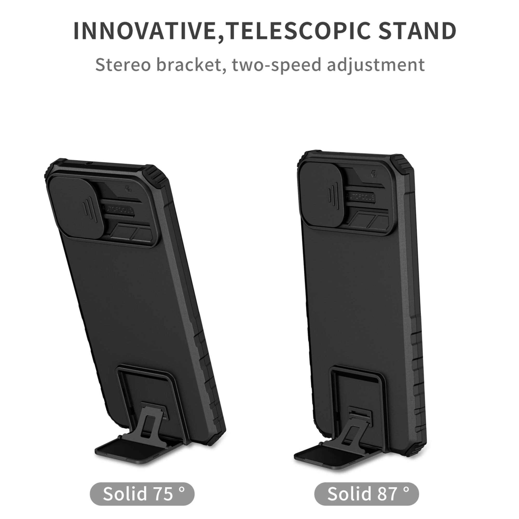 Husa telefon, pentru Samsung Galaxy A06 4G Fereastra glisanta, suport inovator, Negru mat